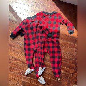 Matching Christmas pajama set 12 months and 3T